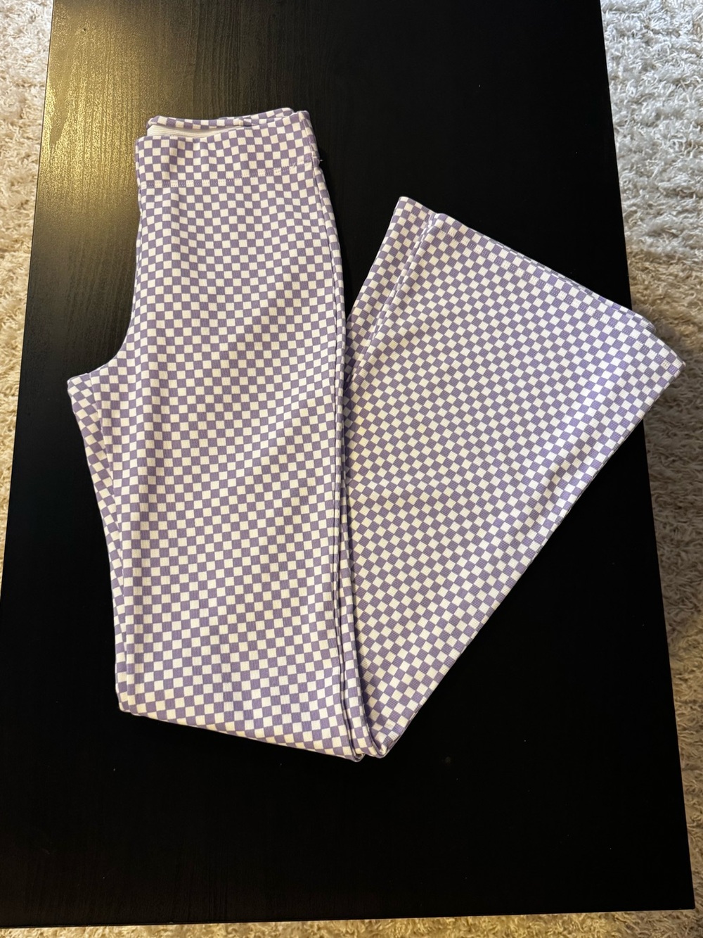 Garage Purple Checker Flare Pants / Leggings – XS